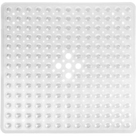 Yimobra Shower Mat, Non-Slip Shower Mat with Suction Cups, Safety Mould Resistant Shower Mat with Drainage Holes, Non-Slip Shower Mat, BPA-Free, Machine Washable, 53 x 53 cm, Transparent