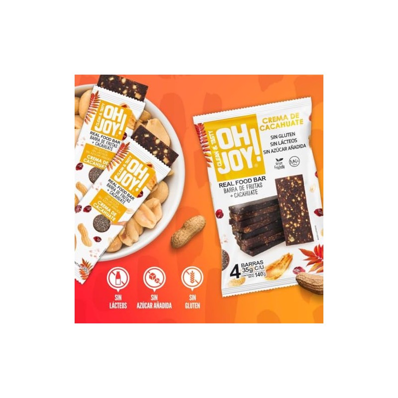 "Oh Joy! 4pack Barra De Frutas & Nueces Variedad Cacahuate