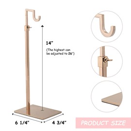 2 Pack Rose Gold Bag Display Rack Handbag Metal Display Stand Adjustable Sturdy and Durable Jewelry Rack U-Type Single Hanging Hook Strong Metal Base