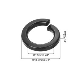 QUARKZMAN Splitting Disc, M12 304 Stainless Steel Spring Washer, Pack of 10, Black