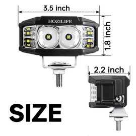 HOZILIFE 3 Inch LED Pods, 2PCS 40W 12V Flood Spot Ditch Lights Offroad Driving Fog LED Work Light for Truck ATV UTV Motorcycle (HZ1126)