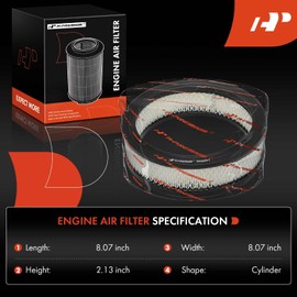 A-Premium Engine Air Filter Compatible with Austin America 1968-1972, Mini Cooper 1967-1969 1.3L & Opel Kadett 1964-1969 1.1L, Replace# A12283, AM106953