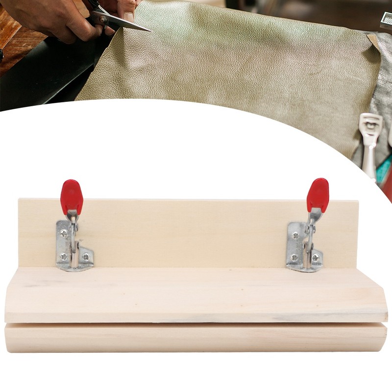 HandStitched Sewing Horizontal Leathercraft Wooden Table Clamp Stitching Tool for