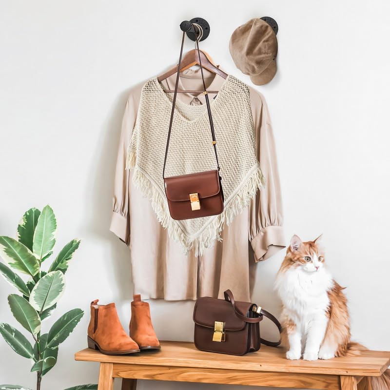 Home Expert 12 Inch Black Industrial Pipe Floating Clothing Rack