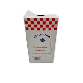 DHG Professional 8.75-Inch Jumbo Red Plastic Straws (7mm) – Individually Wrapped, BPA-Free – Disposable Drinking Straws for Cocktails, Milkshakes, Parties & Restaurants - 5 Box (1500 Count)