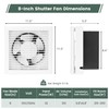 Fanspex 8" Shutter Exhaust Fan, 310CFM Window or Wall Mount