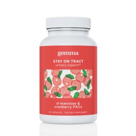 Gemma Stay On Tract Cranberry Supplement - Urinary Tract Support for Women - 36mg of Cranberry PACs and 1,000mg of D-Mannose 60 Count (Pack of 1)