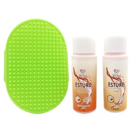 Profem Esture Shampoo & Rinse with Soft Brush (01. Shampoo & Conditioner, 1.7 fl oz (50 ml) (Trial Size, For Traveling)) Trimmer, Salon Use, Mildly Acid, Hypoallergenic, Quick Drying