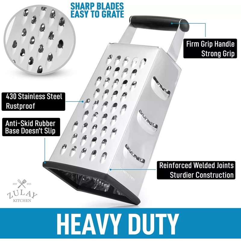 Zulay Cheese Grater with Easy Grip Handle