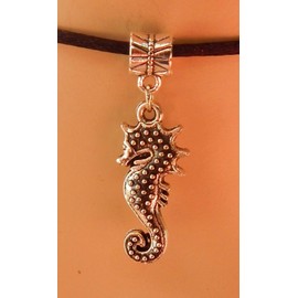 Seahorse Choker Statement Chunky Rhinestone Necklace for Women Silver Beach Handmade Women Chain Black Pendant