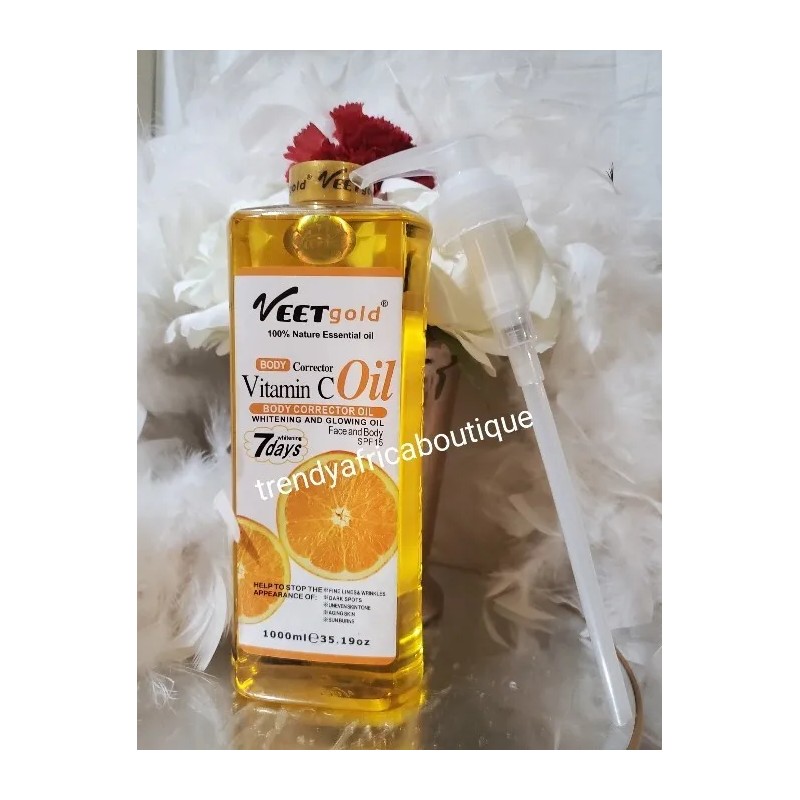 Veetgold VITAMIN C Body Corrector Oil With Pump. Glow Oil.