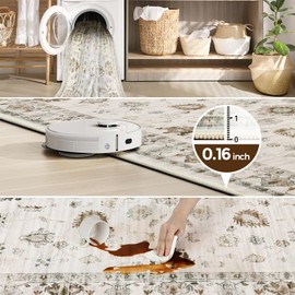 Machine Washable 5X7 Area Rug for Living Room Vintage Rugs, Bedroom Kitchen Rugs, Vintage Boho Carpet Kitchen Rugs Non-Slip Stain Low Pile Resistant Floor Carpet Indoor Entryway Rug, Camel