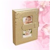 STOBAZA 1pc Golden Inset Photo Album Elegant Leather Cover for