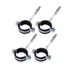 (Pack of 4) Anti-Vibration Single Metal Pipe Brackets Clamps Rubber