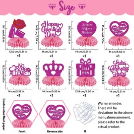 8 Pcs Happy Galentines Day Decorations Happy Galentine's Day Honeycomb Centerpieces Galentines Day Table Decorations Galentines Party Decor