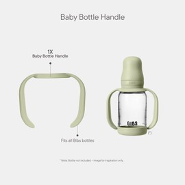 Bibs | Baby Bottle Handle | Easy & Comfortable Grip | Non-Slip Surface | BPA-Free | Dishwasher Safe | BIBS Baby Bottle Accessories | Ages 6+ Months | Sage