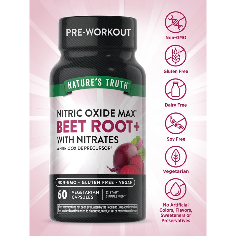Nature's Truth Beet Root Capsules | 60 Count | Nitric