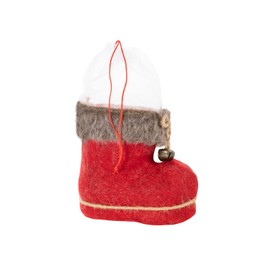 Idena 31611 Santa Boots with Felt Cover and Bell, 14 x 8 x 13.5 cm, Christmas Boots for Filling, Gift, Christmas, Red