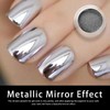 Gold Silver Chrome Nail Powder,2 Jar Nail Chrome Powder for