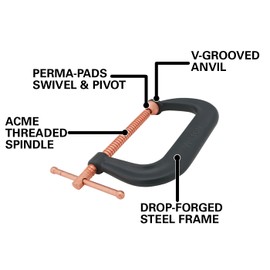 Wilton Spark-Duty C-Clamp, 3" Max Opening, 2-7/16" Throat (Model 403-P)
