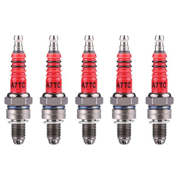 Spark Plug, GY6, Qiilu 5 Pieces Racing Spark Plug with