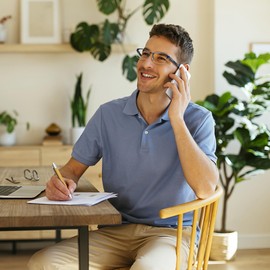 FONHCOO Progressive Multifocal Reading Glasses for Women Men, Metal Half Frame Computer Readers Anti Blue Light Reading Glasses with Spring Hinge (Blue 3.0)