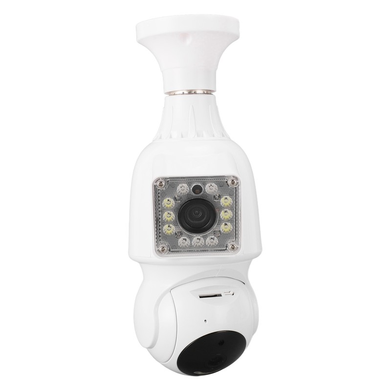 FHD 1080P Dual Lens Light Bulb Security Camera 360 Degree