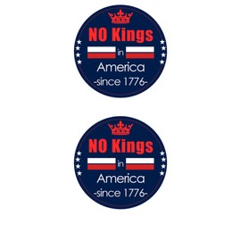 2 Pcs No King in America Signs Circular Car Bumper Magnets,Resist Sign Magnet for Cars,for Adult Funny Car Magnet,Removable Sticker Sign for Men,Teens