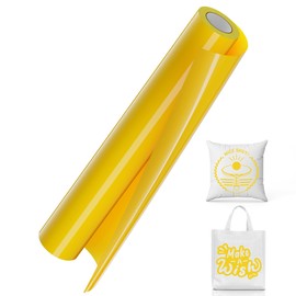 LOFFA Yellow HTV Vinyl Rolls, Heat Transfer Vinyl for T-Shirt, 12'' X 10ft Yellow Iron on Vinyl Compatible with Cricut and All Cutting Machines, Heat Press Vinyl for Fabric Craft DIY