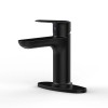 Matte Black Single Handle Bathroom Faucet 9/16\" Hoses Deck Mounted
