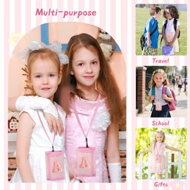 OYLOLA Kids Wallet for Girl Birthday Gifts for Girls Small Girls Wallet for Kids with Coin Pocket Toddler Girl Gifts Stuff (C, Pink)