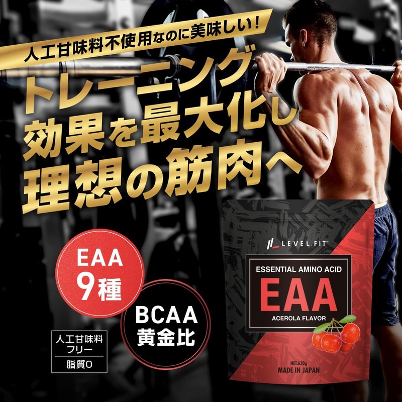 ＬＥＶＥＬ．ＦＩＴ EAA 人工甘味料不使用 無添加 アセロラ風味 630g