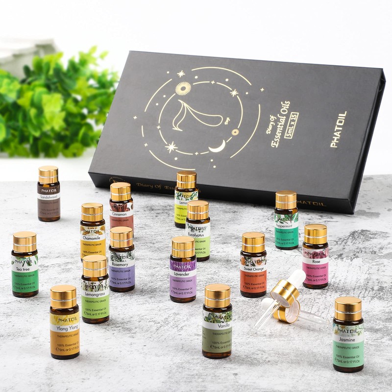 PHATOIL Essential Oil Set, Aroma Oil, Trial Set, Natural, Essential