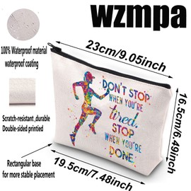 WZMPA Runner Cosmetic Makeup Bag Running Lover Gifts Don't Stop When You Are Tired Stop When You're Done Zipper Pouch Bag For Running Team, Stop When Done, Fit