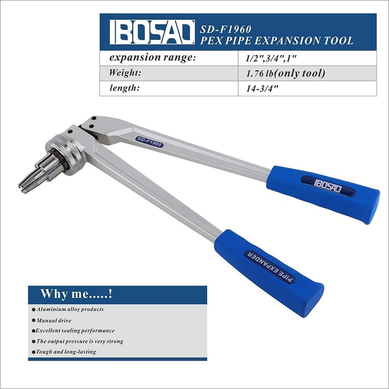 IBOSAD Manual PEX Pipe Expander Tool Kit with 5PCS be
