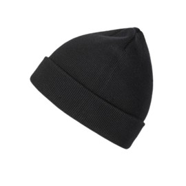 Weuiean CMG-140 Knit Hat, Men's, Women's, 100% Cotton, Beanie, Knit Cap, Cold Protection, Warm, Folded, Plain, Unisex, Spring, Autumn and Winter, Black
