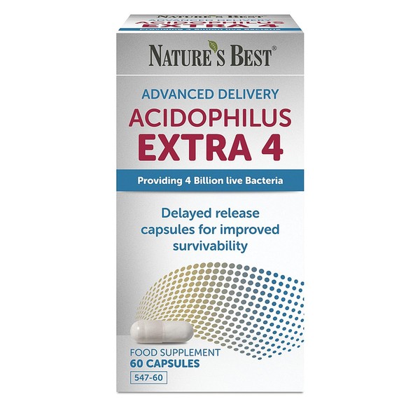 Acidophilus Extra 4 Billion High Strength, Live Bacteria Supplement with Lactobacillus acidophilus & Bifidobacterium, Natural Digestive Health Support, 60 Delayed Release Capsules, Kid Friendly