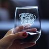 Happy Pug Stemless Wine Glass - Cute Dog Themed Decor