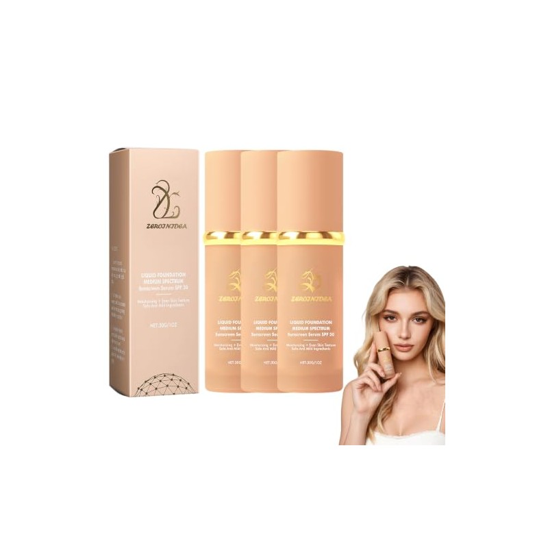 3Pcs Biomimic Foundation 4 en 1,base de maquillaje alta cobertura,SPF