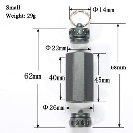 Aluminum Pill Box Waterproof Portable Pill Canister Sealing Container for Outdoor Travel Camping (Black, Samll)