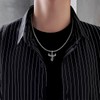 Lattd Cross Necklace for Men 925 Sterling Silver Christian Fish