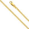 Wellingsale 14K Solid Yellow Gold 1.5mm Open Wheat Chain with