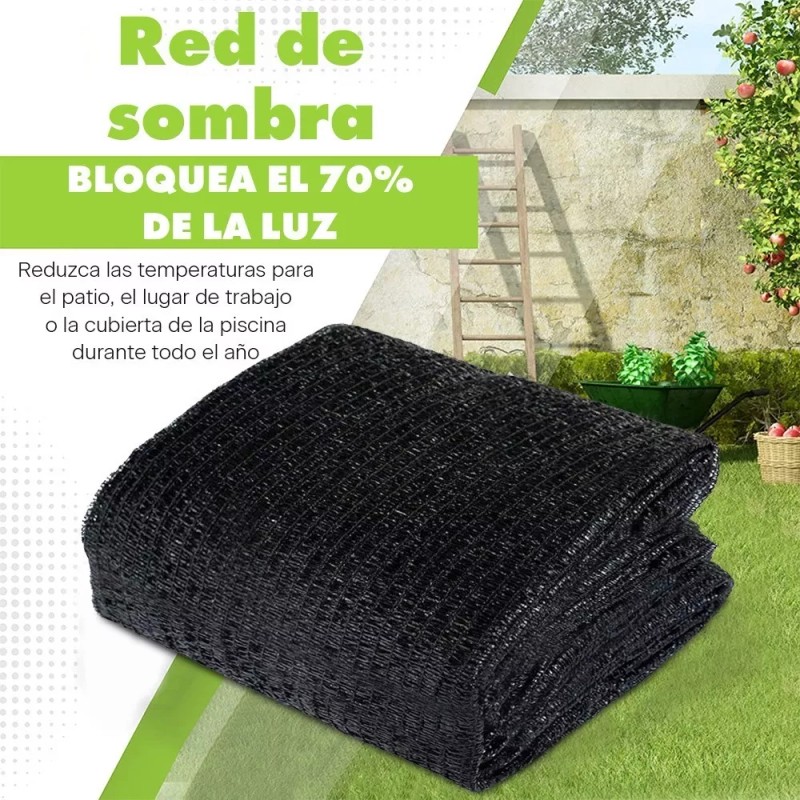 Lawuto Maya Sombra Negra 70% Malla Sombra 4.5x10metros Mallasombras