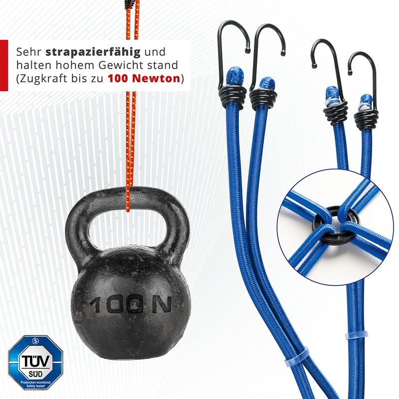Walser Luggage Spider with Hooks, Tensioning Rubber Set 60 cm