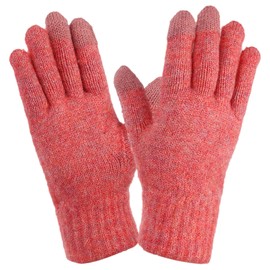 PATIKIL 8.7" x 3.5" Touchscreen Winter Gloves, 1 Pair Unisex Knit Gloves Touch Screen Texting Gloves Driving Warm Gloves in Common Size for Men Women, Red