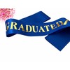 I Graduated Sash, Blue 2PCS Graduation Sash with Gold Foil