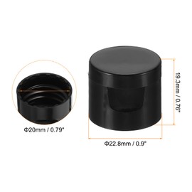 PATIKIL Twist Bottle Caps, 24Pcs 20/410 Squeeze Flip Bottle Cap Replacement Caps for Glue Dispensing Bottles Dispensing Caps Paint Bottles, Black