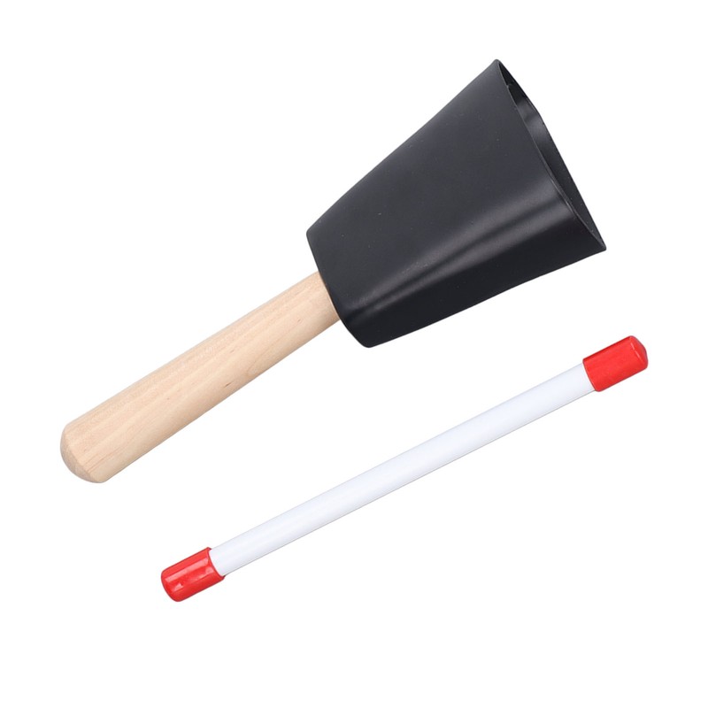 Wooden Handle Steel Cowbell Noise Maker Early Education Percussion Musical