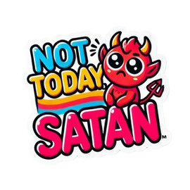 Set of 3 - Not Today Satan Cute Devil Cartoon Vinyl Decal Sticker, Waterproof, Auto, Wall, Laptop, Cell, Truck Sticker for Windows, Cars, Trucks