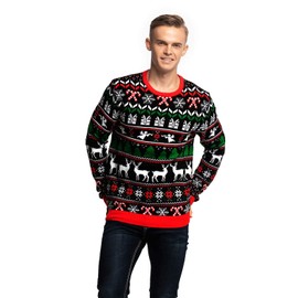 Men憇 Ugly Christmas Sweater Unisex Women`s Funny Novelty Fairisle Pullover for Party Jumper on to Festive Flair Medium